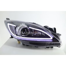 Mazda 3 08-13 Black Projector Headlamp w Bar
